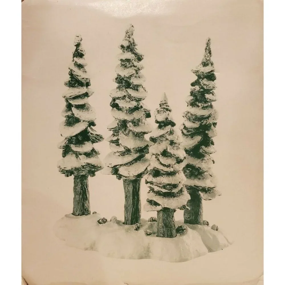 Dept 56 Village Accessories  - Pole Pine Forest, Set of 4